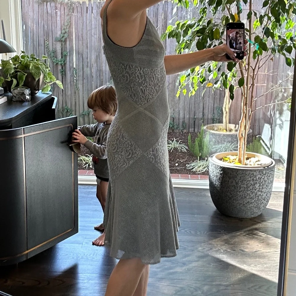 Silver Zac Posen Cocktail Dress, Size 2 - Picture 5 of 7